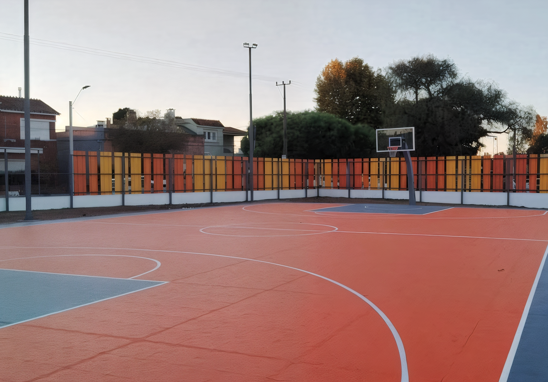 Inauguración de obras en la cancha exterior de básquetbol del Complejo Deportivo